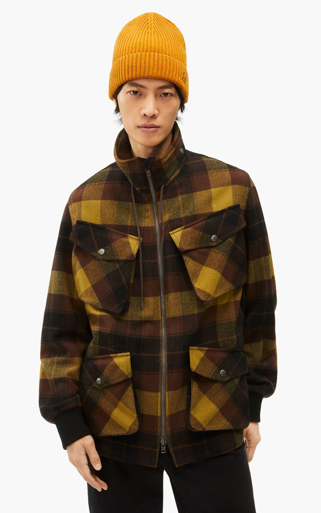 Kenzo Checkered wool Dzsekik Férfi Sötét Barna | ID.408555